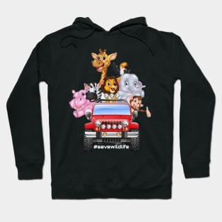 Cartoon wildlife save quote Hoodie